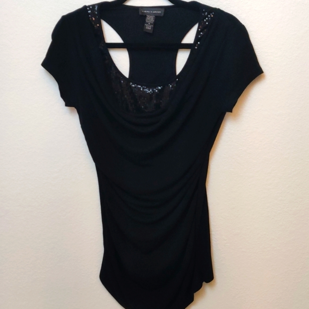 Cable & Gauge Tank top sweater sequins